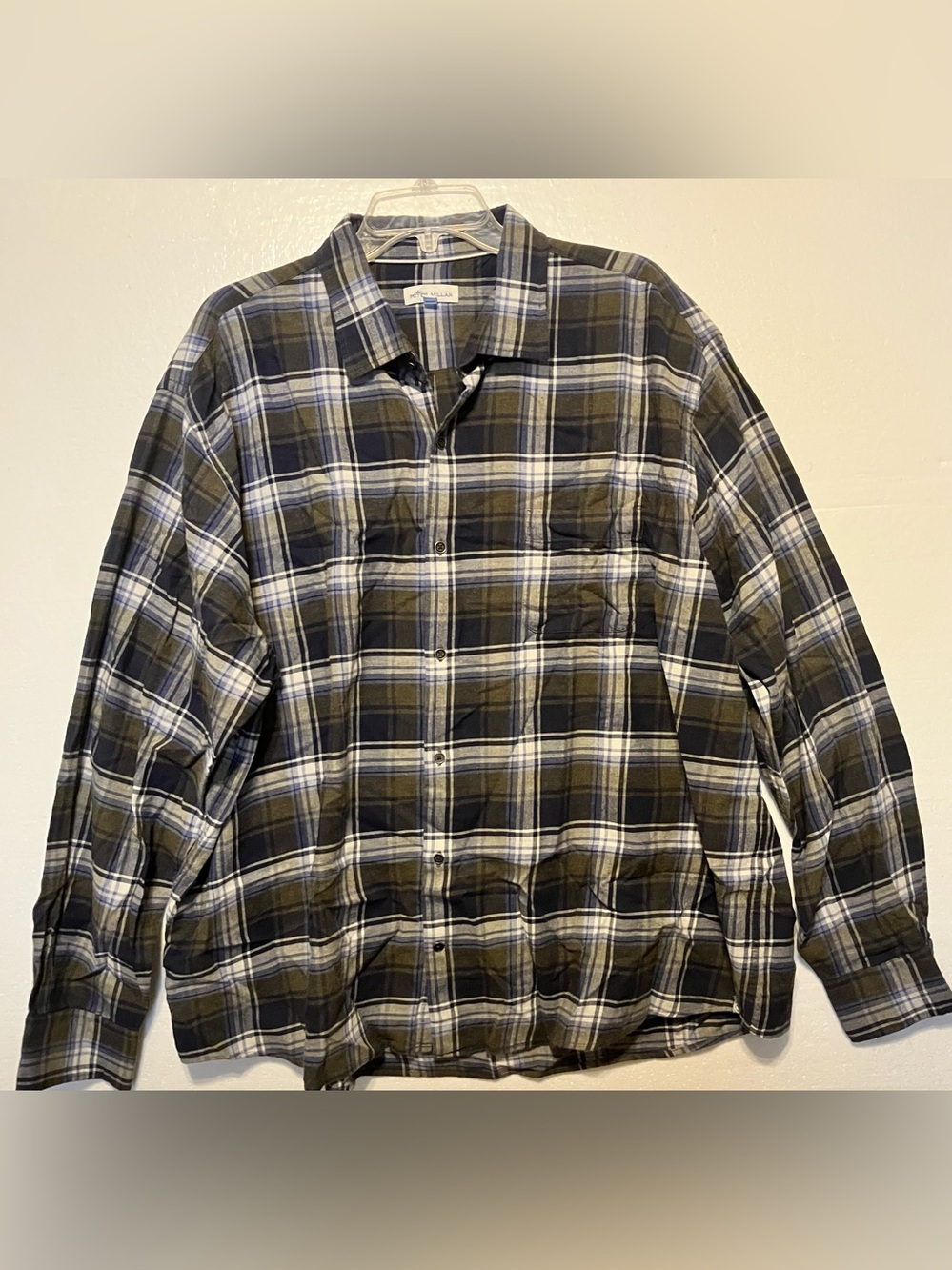 Peter Millar 2XL Olive and Navy Plaid Button-Down Shirt